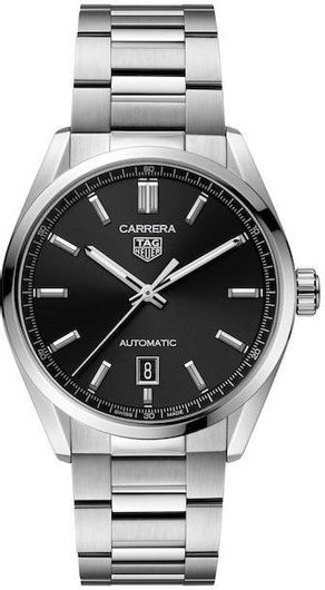 Ανδρικό Ρολόι TAG Heuer WBN2110.BA0639 Carrera με Μεταλλικό Μπρασελέ Ασημί