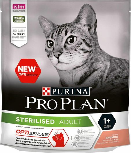 Ξηρά Τροφή Purina Pro Plan Sterilised Adult Optisenses 0.4kg για Ενήλικες Στειρωμένες Γάτες με Σολομό