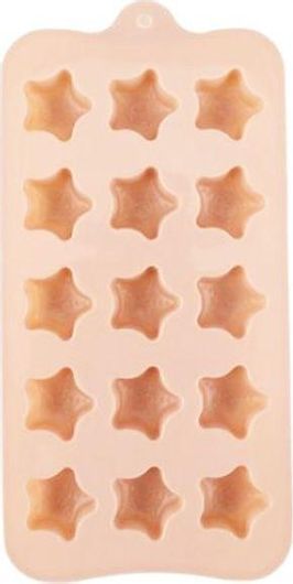 Φόρμα Ζαχαροπλαστικής από Σιλικόνη 15 Θέσεων 20cm Αστέρια Μπεζ 32033