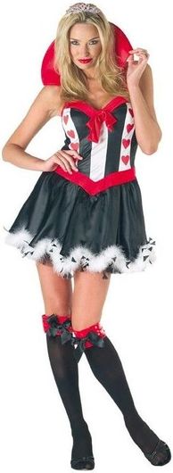 Αποκριάτικη Γυναικεία Στολή Clown Republic Ντάμα Κούπα με Κορώνα One Size