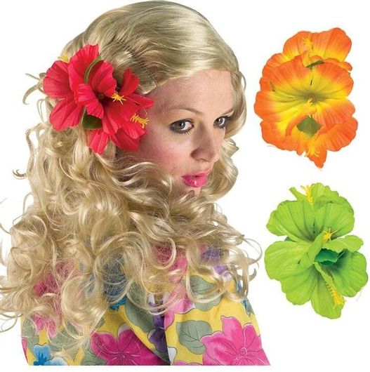 Αποκριάτικο Αξεσουάρ Λουλούδι Hawaian Μαλλιών Πράσινο