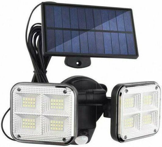 Προβολέας LED Στεγανός Ηλιακός IP65 με Αισθητήρα Κίνησης σε Μαύρο χρώμα JD-2109