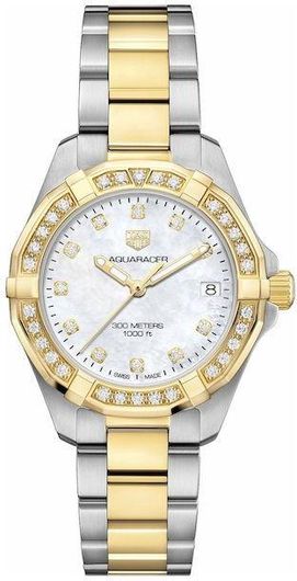 Γυναικείο Ρολόι TAG Heuer WBD1323.BB0320 Aquaracer με Μεταλλικό Μπρασελέ Ασημί