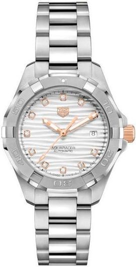 Γυναικείο Ρολόι TAG Heuer WBD2320.BA0740 Aquaracer με Μεταλλικό Μπρασελέ Ασημί