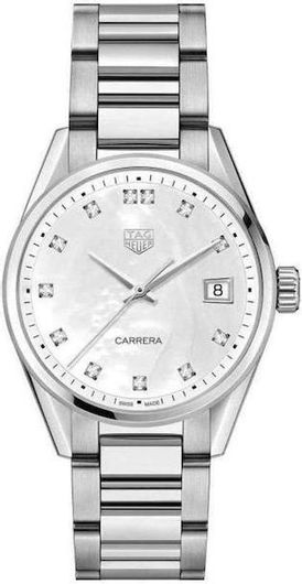 Γυναικείο Ρολόι TAG Heuer WBK1318.BA0652 Carrera με Μεταλλικό Μπρασελέ Ασημί