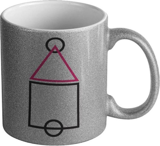 Κούπα The Squid Game Ojingeo Glitter Κεραμική 330ml Ασημί