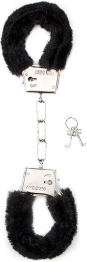 Χειροπέδες Shots Furry Metal Cuffs with Key Lock Μαύρο