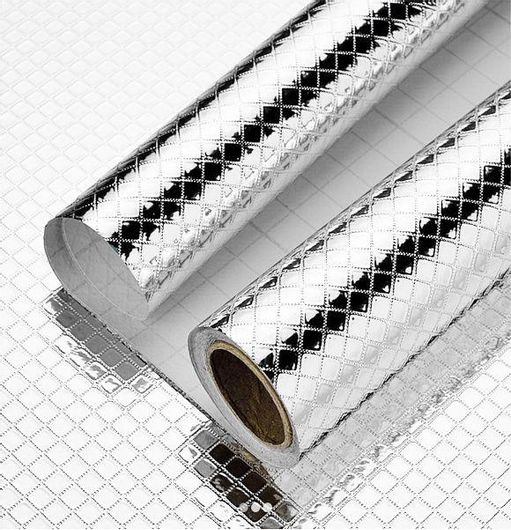 Αυτοκόλλητο Φιλμ Αλουμινίου για Προστασία Ραφιών Ντουλαπιών & Πάγκου Κουζίνας 3m