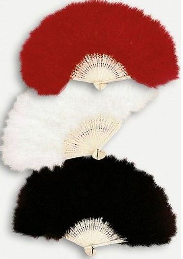 Αποκριάτικο Αξεσουάρ Βεντάλια με Μποά Μαύρο