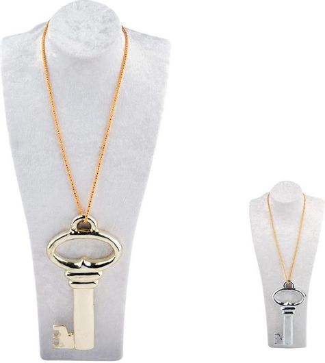 Αποκριάτικο Αξεσουάρ Κολιέ Κλειδί Μεταλλικό 15cm Χρυσό