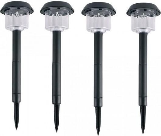Ηλιακά Φωτιστικά ARRANGO AP79190 Αδιάβροχο Πάσσαλος Κήπου LED IP65 Σετ 4τμχ Μαύρο