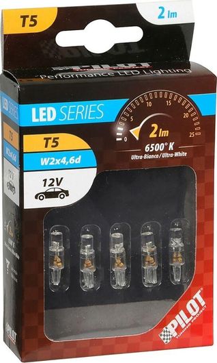 Λάμπες Αυτοκινήτου Lampa Cockpit White Led T5 LED 12V 5τμχ