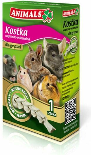 Τροφή Τρωκτικού Animals Lime & Mineral Cube Συμπλήρωμα Διατροφής Τρωκτικών 60gr