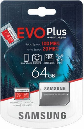 Samsung Evo Plus microSDXC 64GB Class 10 U1 UHS-I με αντάπτορα