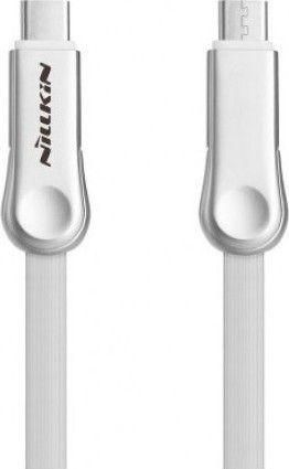 Nillkin Plus III Flat USB 2.0 Cable USB-C male - micro USB-A male Λευκό 1m