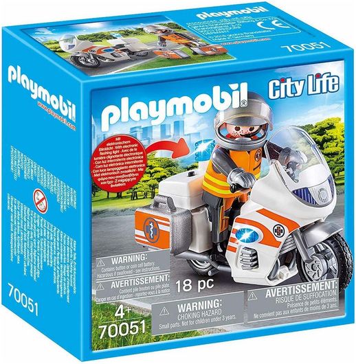 Playmobil City Life Διασώστης με Μοτοσικλέτα για 4+ Ετών #70051