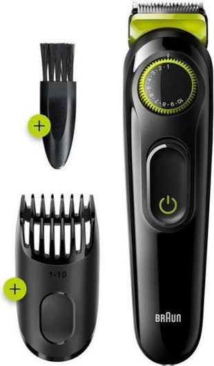 Braun Beard Trimmer 3 Επαναφορτιζόμενη Κουρευτική Μηχανή Μαύρη BT3221