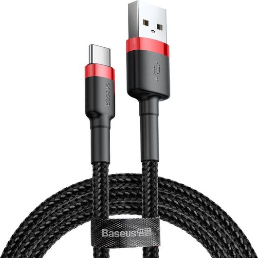 Καλώδιο USB Type-C Baseus Cafule CATKLF-B91 Braided USB 2.0 USB-C male - USB-A male 1m Μαύρο
