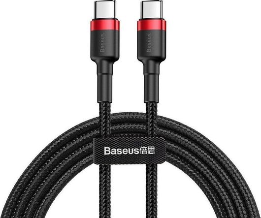 Καλώδιο USB Type-C Baseus Cafule CATKLF-G91 Braided USB 2.0 USB-C σε USB-C male 1m Μαύρο