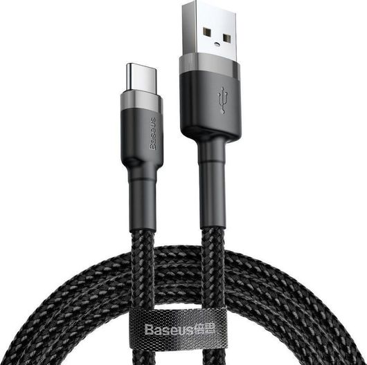 Καλώδιο USB Type-C Baseus Cafule CATKLF-UG1 Braided USB 2.0 USB-C σε USB-A male 3m Μαύρο