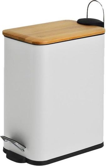 Καλαθάκι Μπάνιου Eurocasa 2101 Μεταλλικό Soft Close 5lt Λευκό