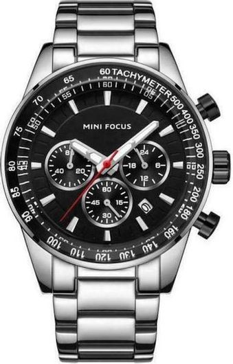 Ανδρικό Ρολόι Mini Focus MF0187G.01 με Μεταλλικό Μπρασελέ Ασημί