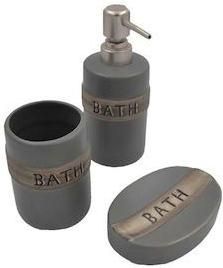 Σετ Μπάνιου 24home Κεραμικό 3τμχ Γκρι