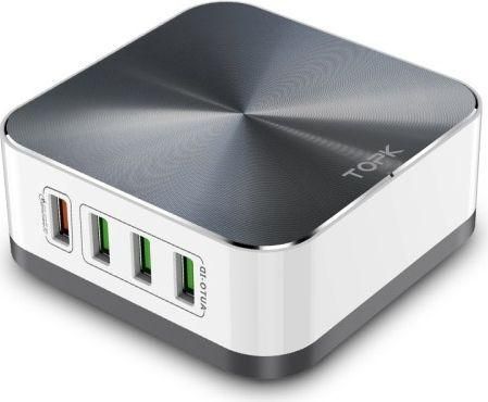 TOPK Βάση Φόρτισης με 8 Θύρες USB-A 50W Γκρι Auto-ID