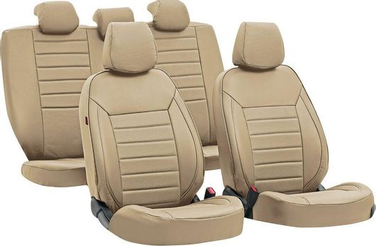 Καλύμματα Αυτοκινήτου Lampa Δερματίνη Luxury Σετ 4τμχ Μπεζ