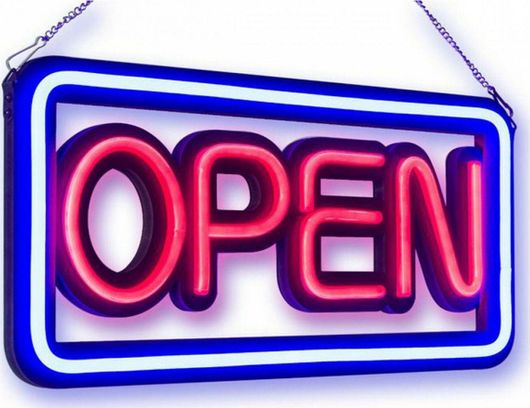 Πινακίδα Open SDS-7060 LED με Κίνηση Μονής Όψης 50x25cm Κόκκινο / Μπλε