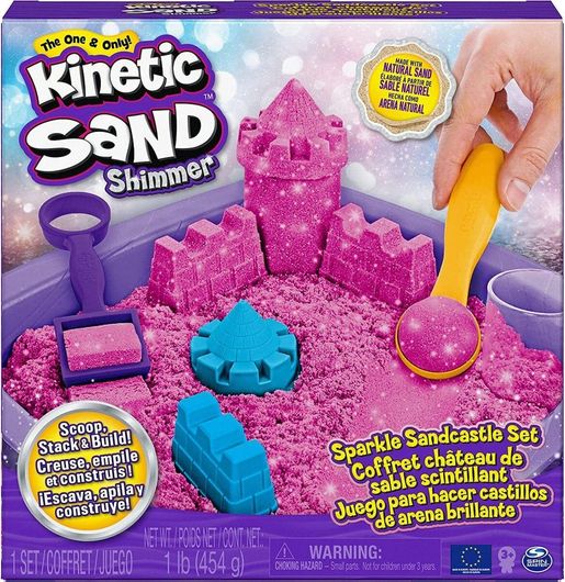 Παιχνίδι Κατασκευών Spin Master με Άμμο Kinetic Sand Sparkle Sandcastle Set Pink για Παιδιά 3+ Ετών