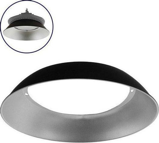 Κάτοπτρο Μετατροπής GloboStar 78015 από Αλουμίνιο 50 Μοιρών για UFO High Bay 200 Watt Μαύρο