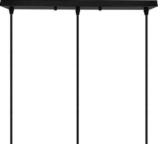 Ροζέτα Φωτιστικού Οροφής GloboStar 90822 Ορθογώνια 500x50mm με 3 Τρύπες Μαύρο