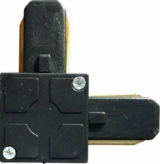 Σύνδεσμος Ράγας Φωτιστικών GloboStar 93027 Μονοφασικός 2 Καλωδίων L για Σποτ Μαύρο