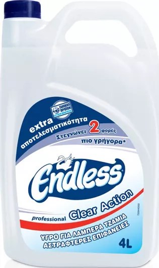 Επαγγελματικό Καθαριστικό Υγρό Τζαμιών Endless Clear Action 4x4lt