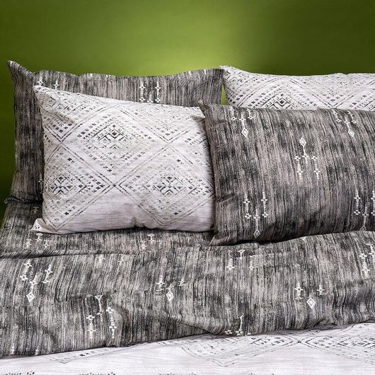 Μαξιλαροθήκη Melinen Home Ultra Line Collection Zuma 100% Βαμβάκι 50x70cm Σετ 2τμχ Γκρι