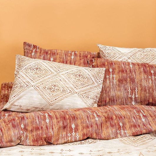 Μαξιλαροθήκη Melinen Home Ultra Line Collection Zuma 100% Βαμβάκι 50x70cm Σετ 2τμχ Μπορντώ