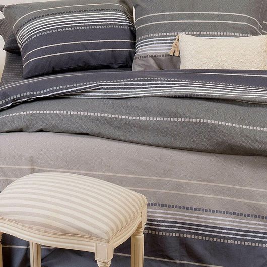 Μαξιλαροθήκη Melinen Home Ultra Line Collection Lupe 100% Βαμβάκι 50x70cm Σετ 2τμχ Γκρι