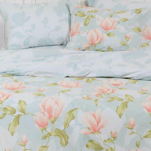 Μαξιλαροθήκη Melinen Home Ultra Line Collection Lorena 100% Βαμβάκι 50x70cm Σετ 2τμχ Γαλάζιο