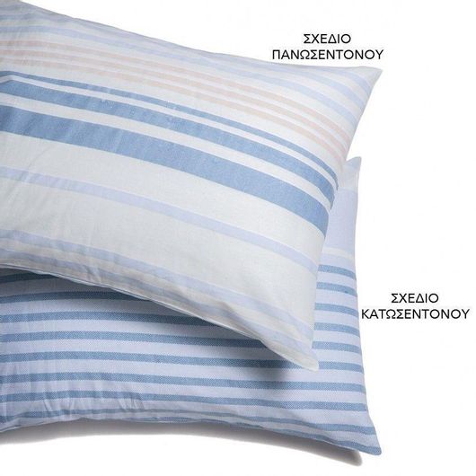 Μαξιλαροθήκη Melinen Home 20.000850 Ultra Line Simone 100% Βαμβάκι 50x70cm Σετ 2τμχ Γαλάζιο