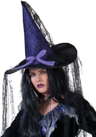 Καπέλο Μάγισσας με Ιστούς Μοβ