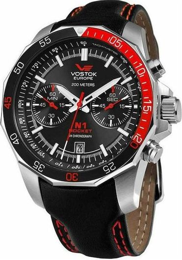 Ανδρικό Ρολόι Vostok Europe 6S21-2255295 με Λουράκι από Καουτσούκ Μαύρο