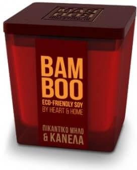 Αρωματικό Κερί Σόγιας Heart & Home 27671W0507 Βάζο Μήλο & Κανέλα 80gr