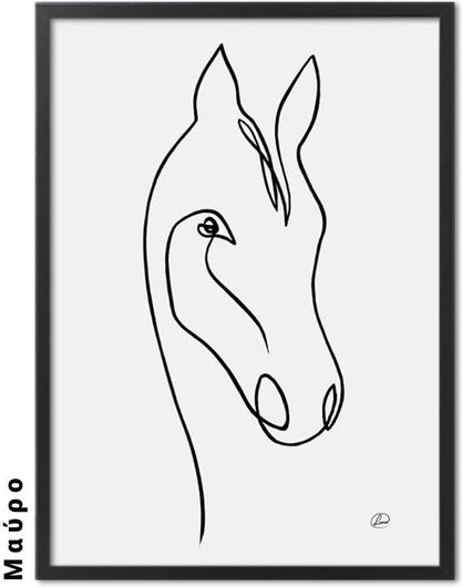 IDP Creations BLK23 Άλογο Ξύλινο 40x50cm Μαύρο