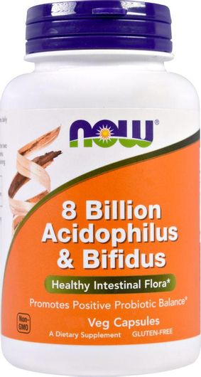 Now 8 Billion Acidophilus&bifidus 60veg. Caps / Now Foods 8 Billion ...