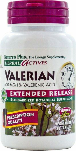 Nature's Plus Herbal Actives Valerian Extended Release 600mg 30 Ταμπλέτες
