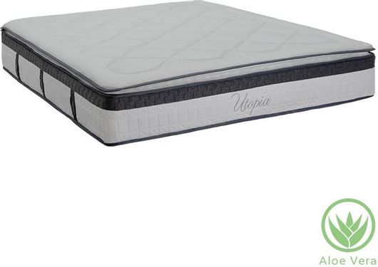 Στρώμα Ύπνου Pakoworld Utopia 100-000018 Υπέρδιπλο 160x200x30cm με Ανεξάρτητα Ελατήρια Aloe Vera & Ανώστρωμα
