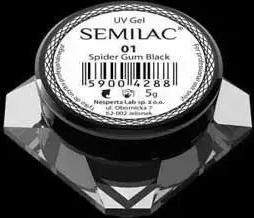 Nail Art Gel Semilac Spider Gum Νυχιών 01 Black 5gr