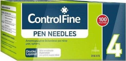 Βελόνες Ινσουλίνης Menarini ControlFine Pen Needles 4mm Χ 32G 100τμχ
