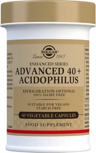 Solgar Enhanced Series Advanced 40+ Acidophilus Προβιοτικά 60 Φυτικές Κάψουλες